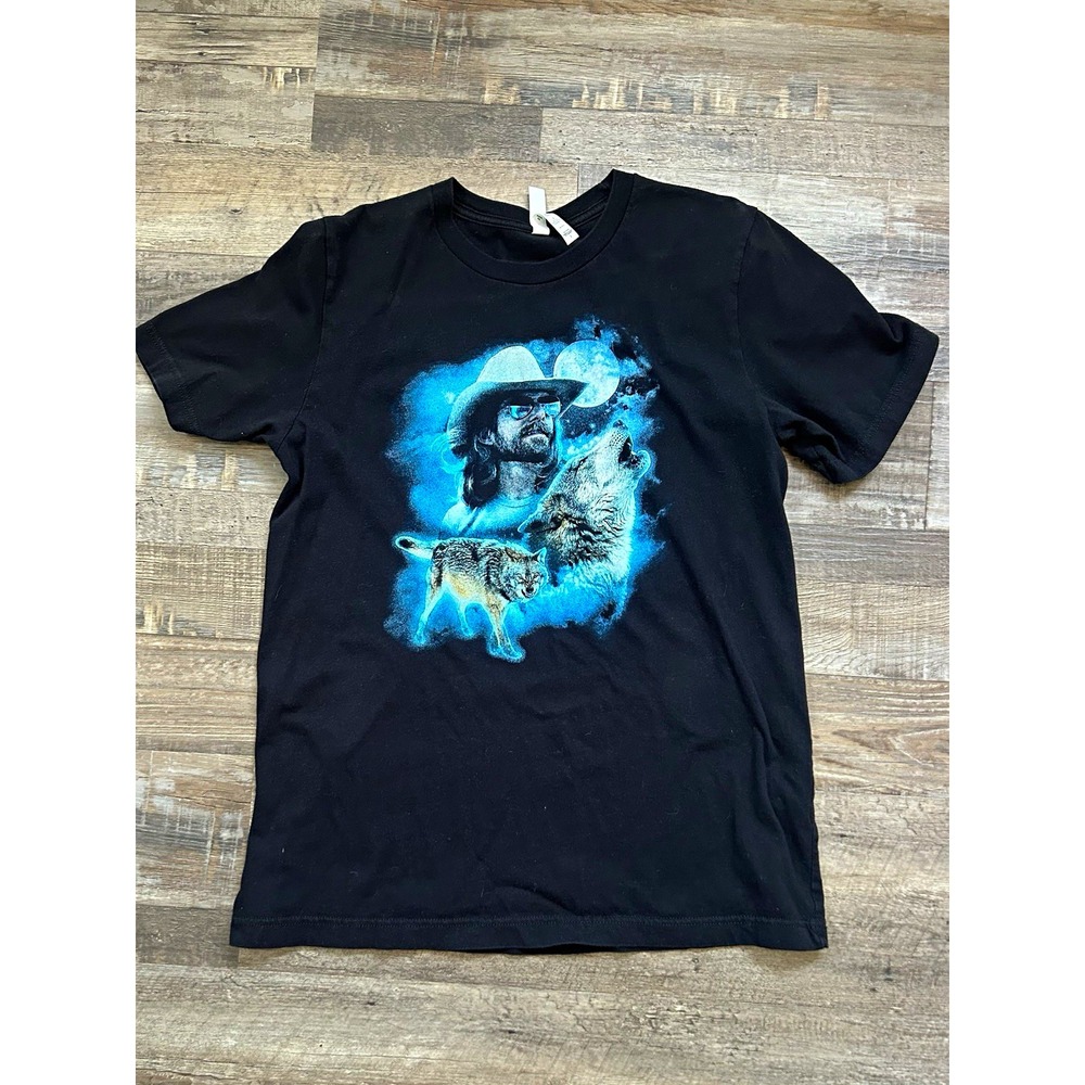 Bella + Canvas Men's Dale Brisby Rodeo Time Black Cotton Crew Neck T-Shirt L